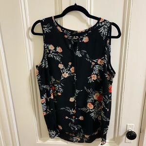 Black Floral Tank